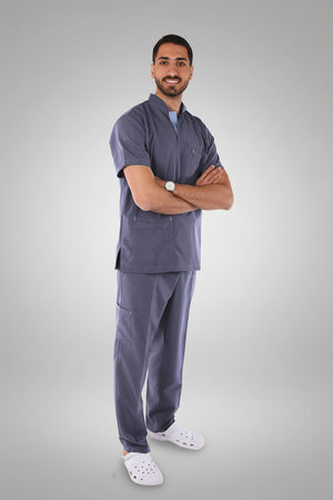 royal scrub set dark grey