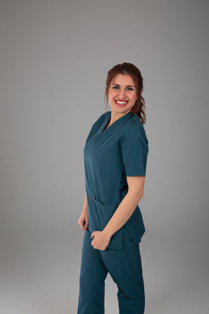 Dark Green Classic Scrub S S, view 2