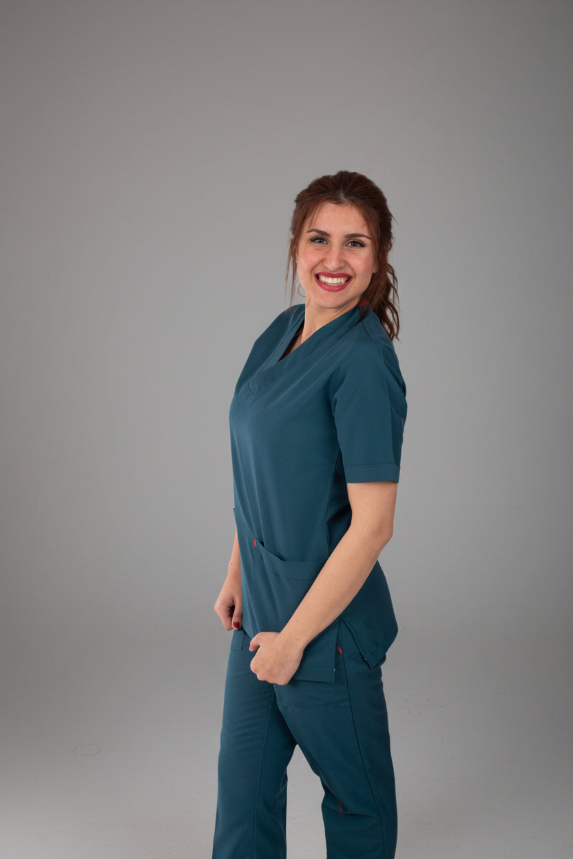 Dark Green Classic Scrub S S, view 2