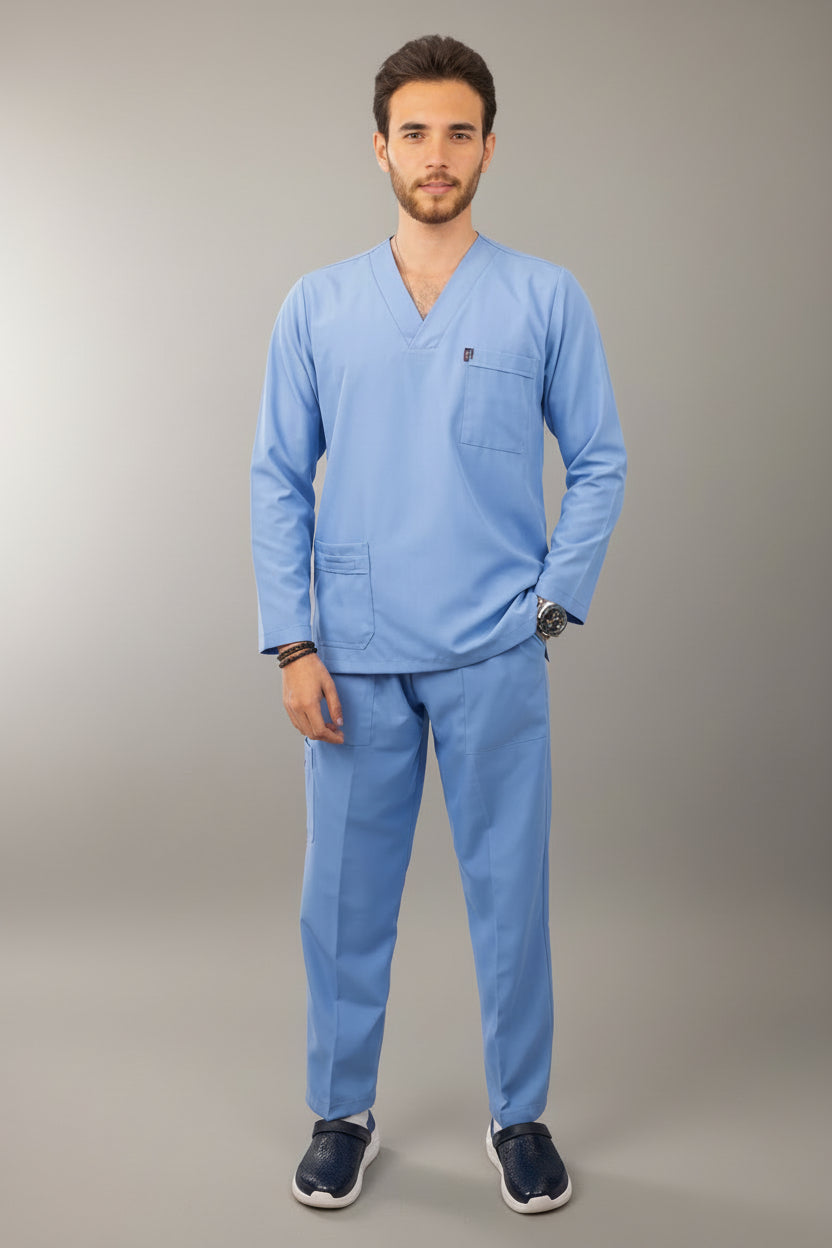 Royal Blue Classic Long Sleeve Scrub