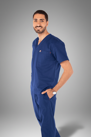 classic scrub set dark steel blue