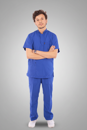 royal scrub set blue