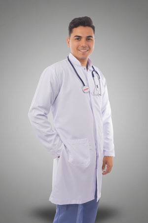 men's royal long lab coat