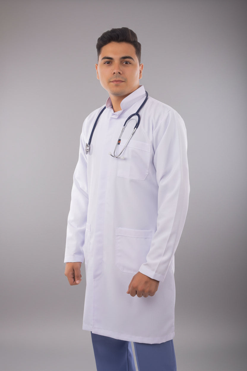 men's royal long lab coat