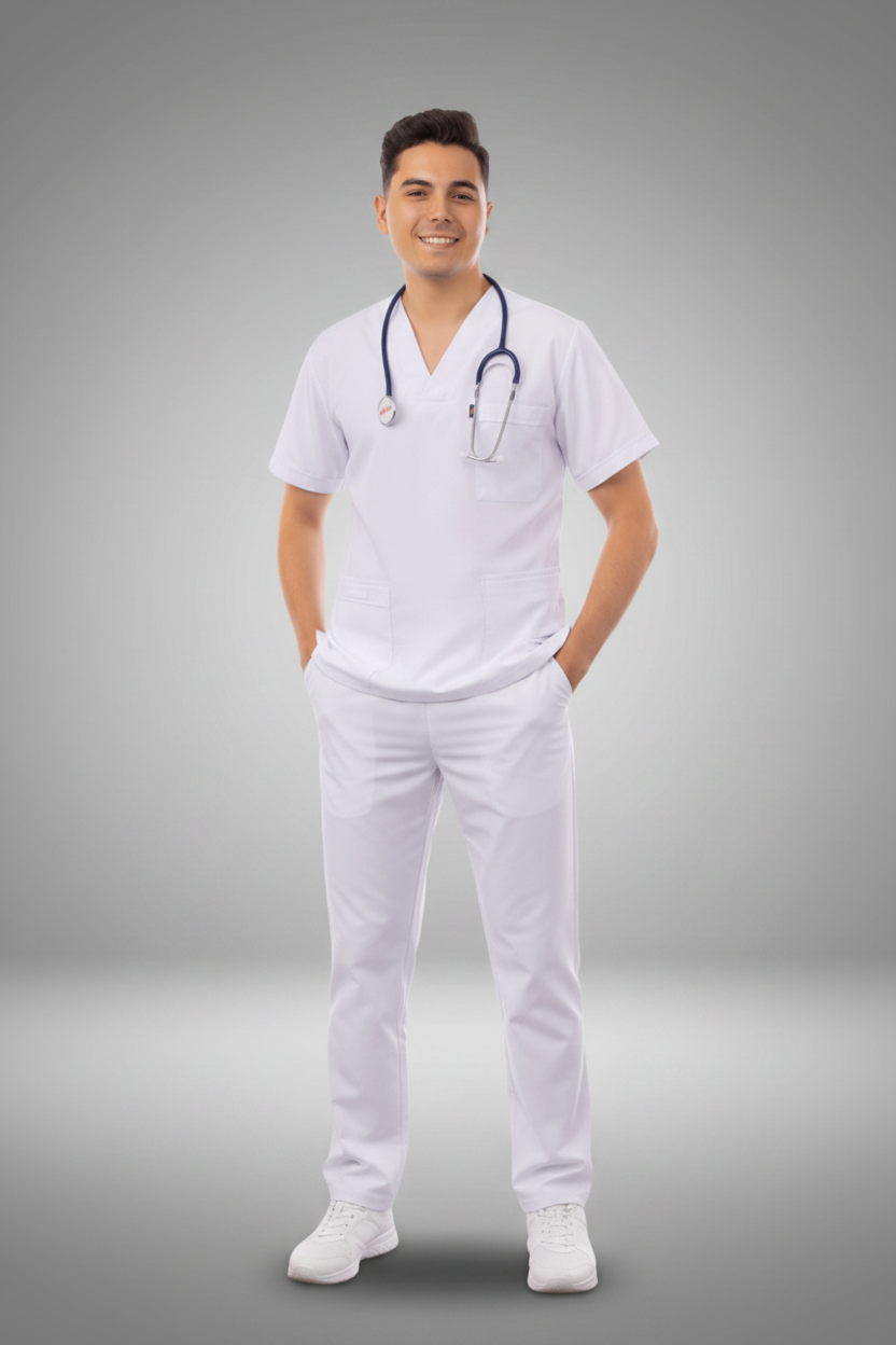 classic scrub set white