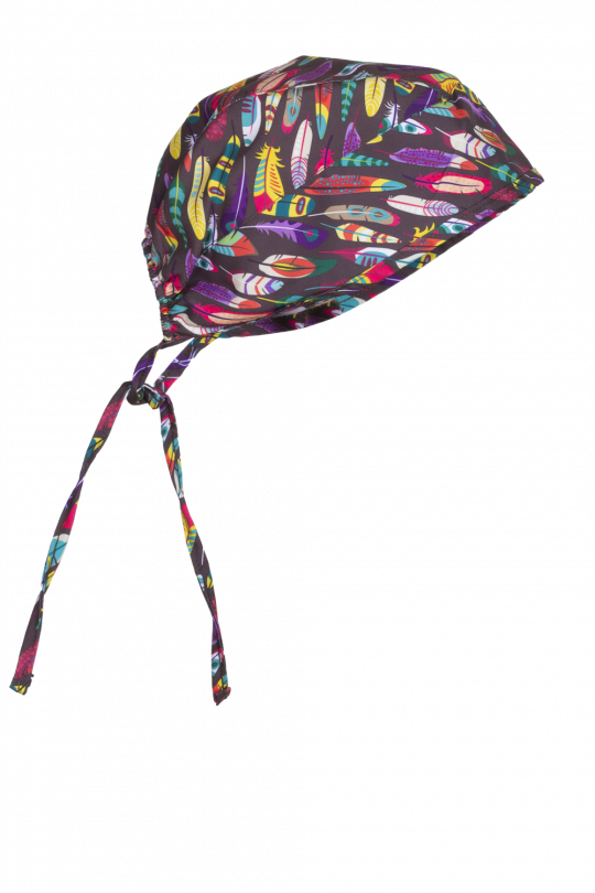 Printed Head Cap - Feathers