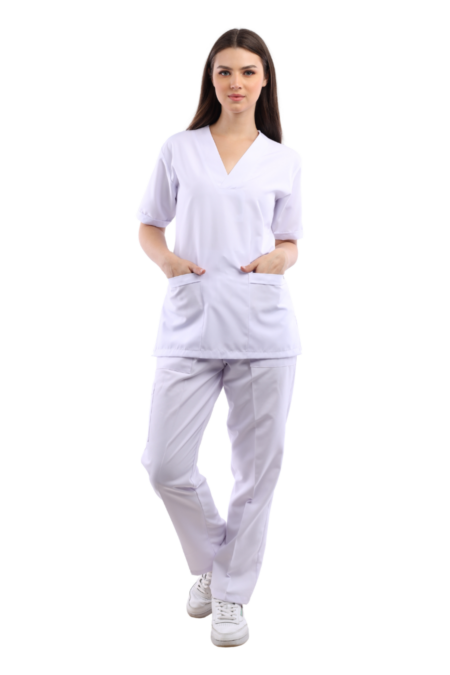 White Classic Scrub S S