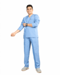 classic long sleeve scrub set blue