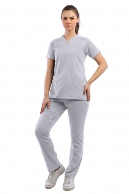 Light Gray Premium Female Scrub
