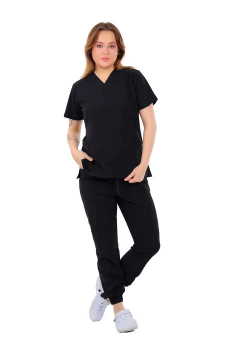 Black Premium Female Scrub - Sweat Pants
