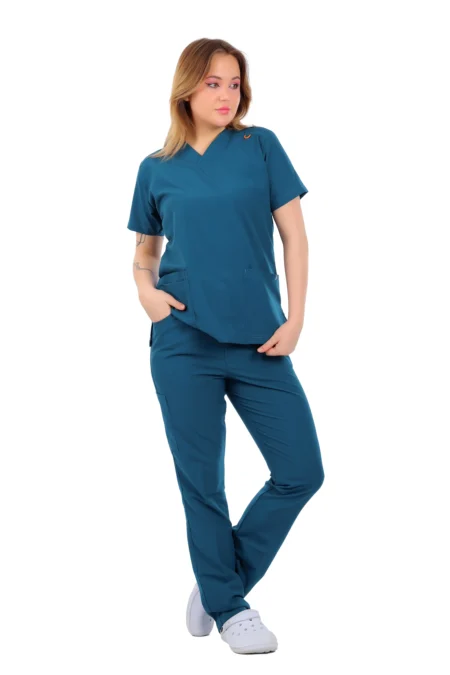 Dark Green Premium Female Scrub