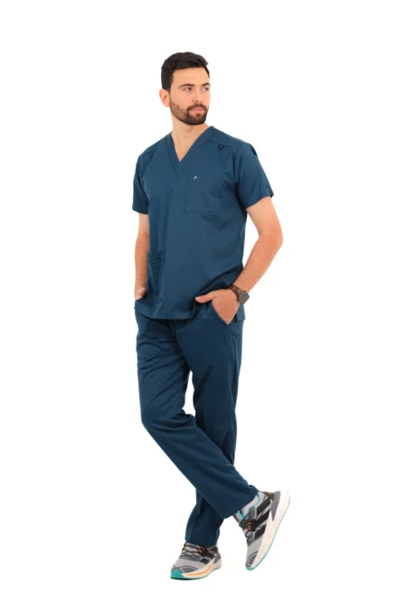 Dark Still Blue Premium Male Scrub