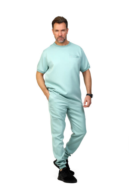 Mint Green Sportive Medical Scrub With Sweatpants